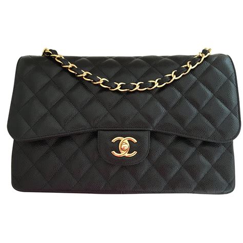 chanel jumbo caviar price 2012|Chanel Black Quilted Caviar Jumbo Timeless Classic Double Fla.